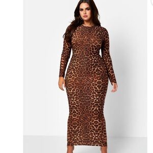 Leopard print cut out maxi bodicon dress 26/28, never worn